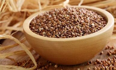 Menú aproximado de la dieta del trigo sarraceno.