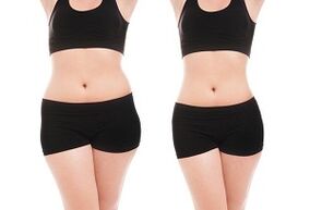 antes y después del entrenamiento para adelgazar en los costados y el estómago